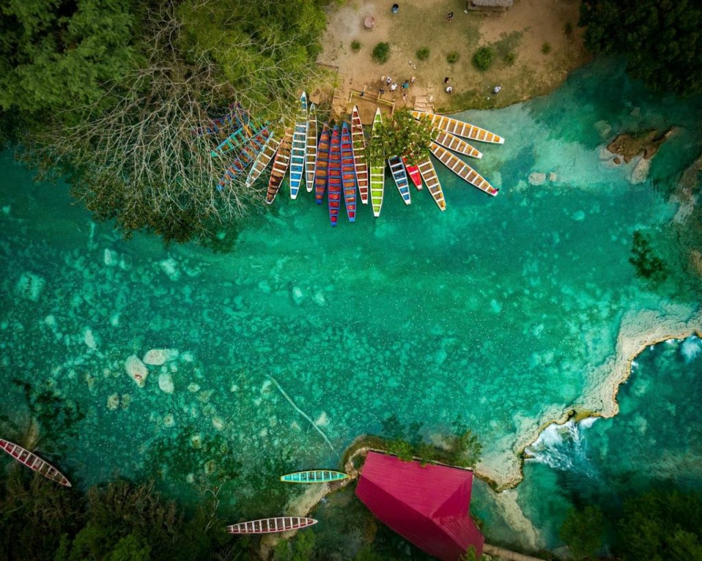 Foto feita por drone de El Naranjo em San Luis Potosí.